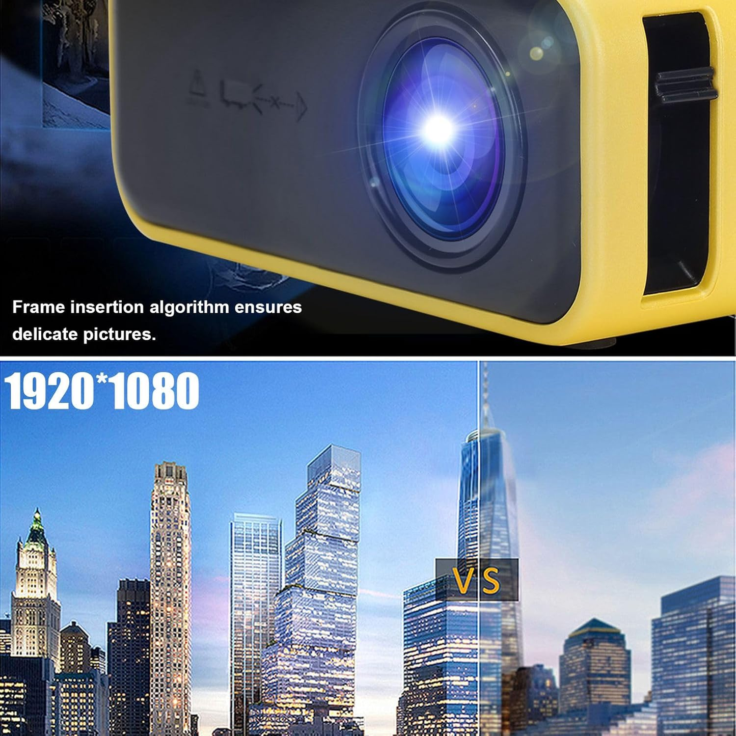 MINI PROYECTOR PORTATIL, PROYECTO VIA USB, MICROSD Y WIFI MD10437