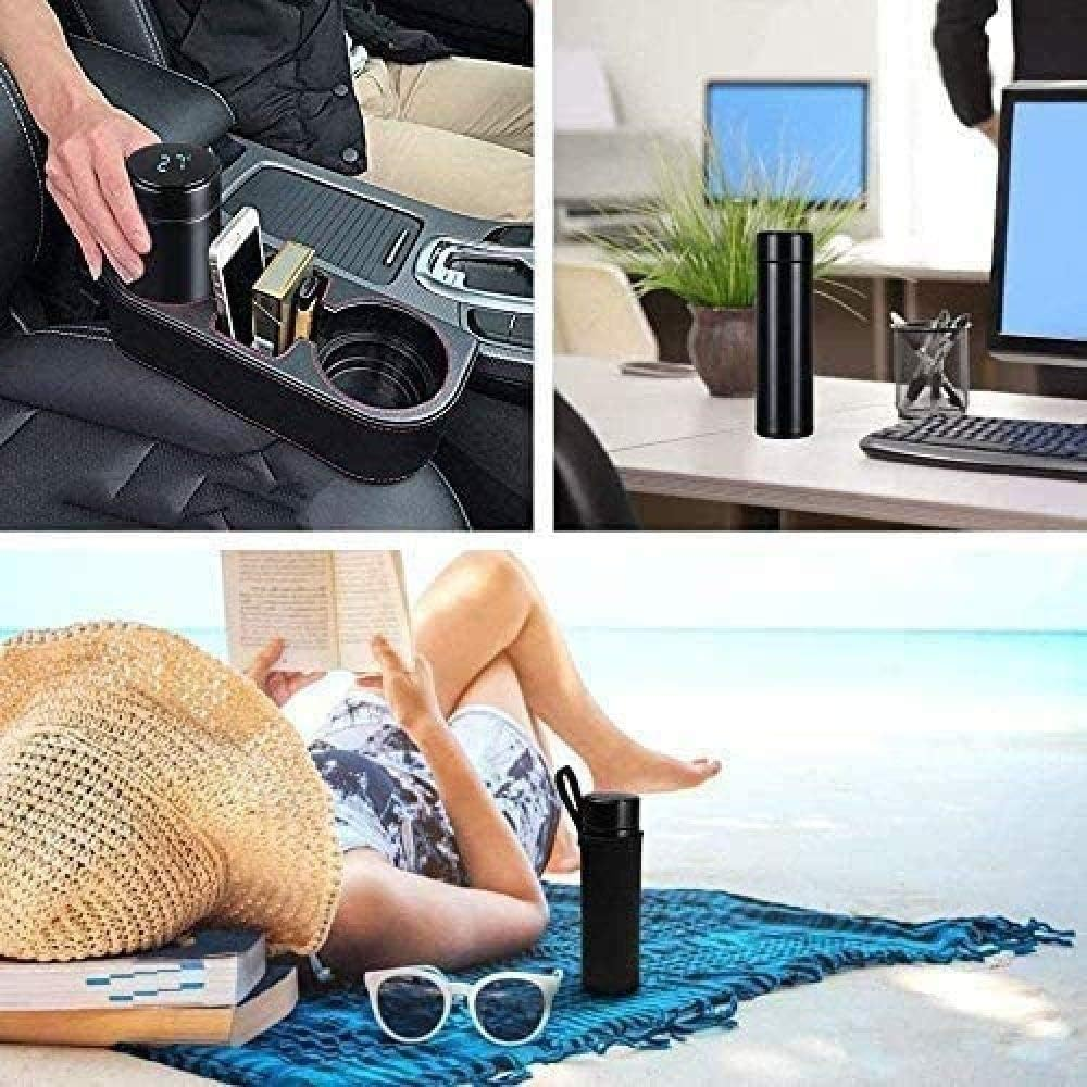 TERMO DE VIAJE, TAZA DE CAFÉ INTELIGENTE, BOTELLA DE AGUA DE ACERO INOXIDABLE INTERACTIVA TÁCTIL DE 500 ML CON PANTALLA