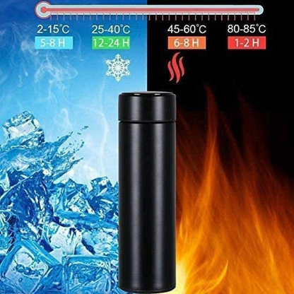 TERMO DE VIAJE, TAZA DE CAFÉ INTELIGENTE, BOTELLA DE AGUA DE ACERO INOXIDABLE INTERACTIVA TÁCTIL DE 500 ML CON PANTALLA
