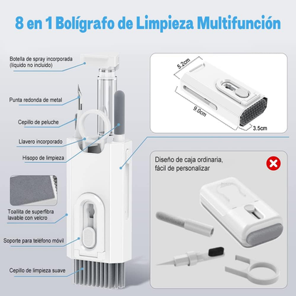 KIT DE LIMPIEZA ELECTRÓNICA 8 EN 1 – LIMPIADOR DE TECLADO, KIT DE LIMPIEZA DE TECLADO, LIMPIADOR DE PORTÁTIL CON CEPILLO