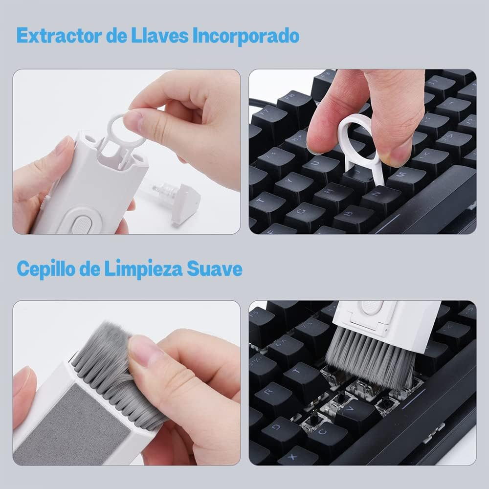 KIT DE LIMPIEZA ELECTRÓNICA 8 EN 1 – LIMPIADOR DE TECLADO, KIT DE LIMPIEZA DE TECLADO, LIMPIADOR DE PORTÁTIL CON CEPILLO