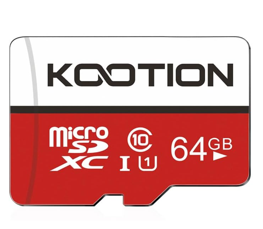 KOOTION Micro SD de 64 GB Clase 10, para camaras, UHS-1 Micro SDXC U1, C10, TF
