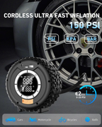 Jumper + compresor de aire, luz LED, 8000A 150PSI cables de batería ,(todo a gas/10L diesel)