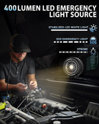 Jumper + compresor de aire, luz LED, 8000A 150PSI cables de batería ,(todo a gas/10L diesel)