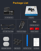 Dash Cam 4K Ultra HD, GPS integrado, WiFi de 5.8 GHz, control de aplicación, pantalla IPS de 3.2", visión noche