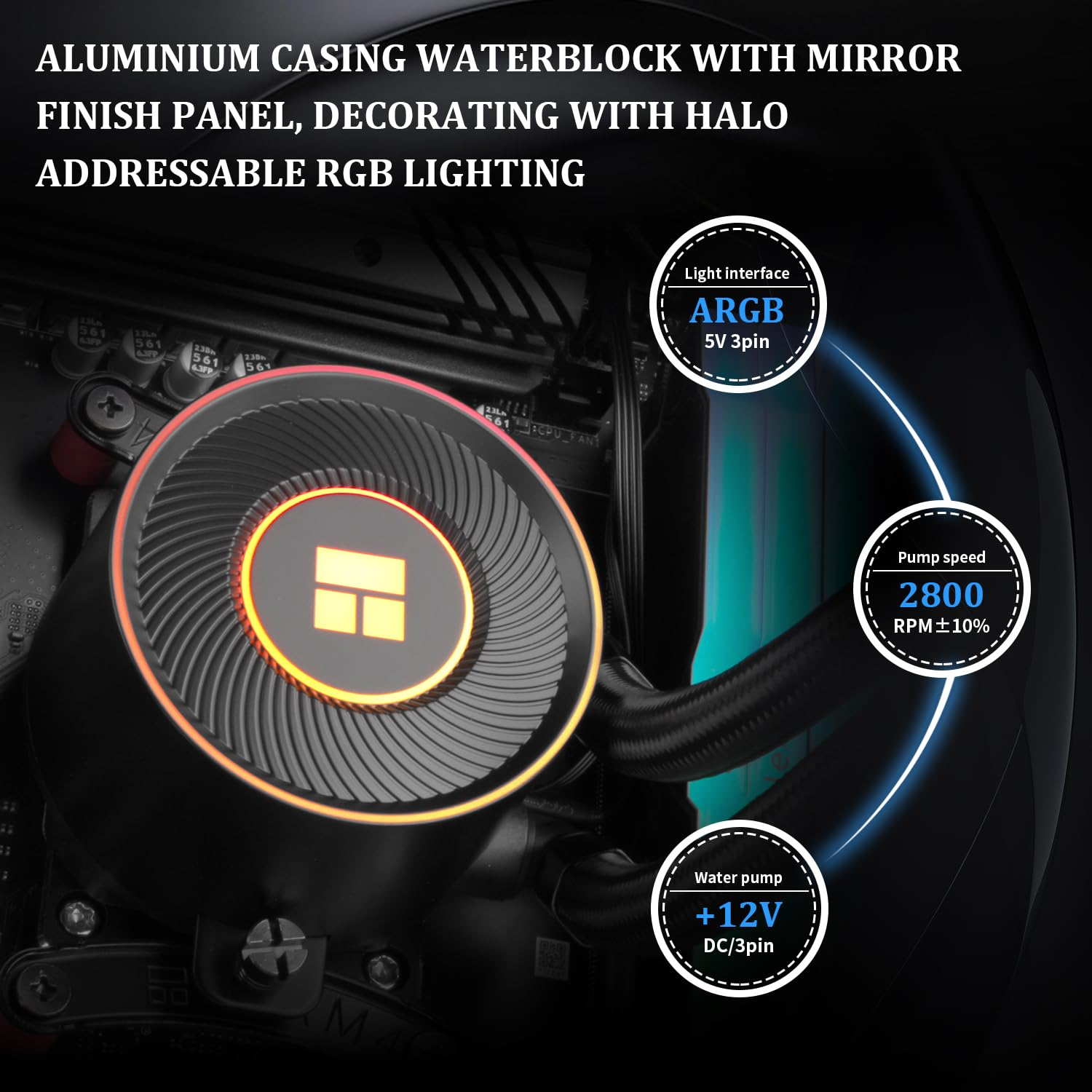 Thermalright Aqua Elite 360 V5 ARGB - Enfriador líquido para CPU, velocidad de bomba, 2800 RPM, para AM4/AM5, Intel